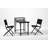 3PCS Patio Bistro Set, Patio Set Of Foldable Patio Table And Chairs,Outdoor Patio Furniture Sets