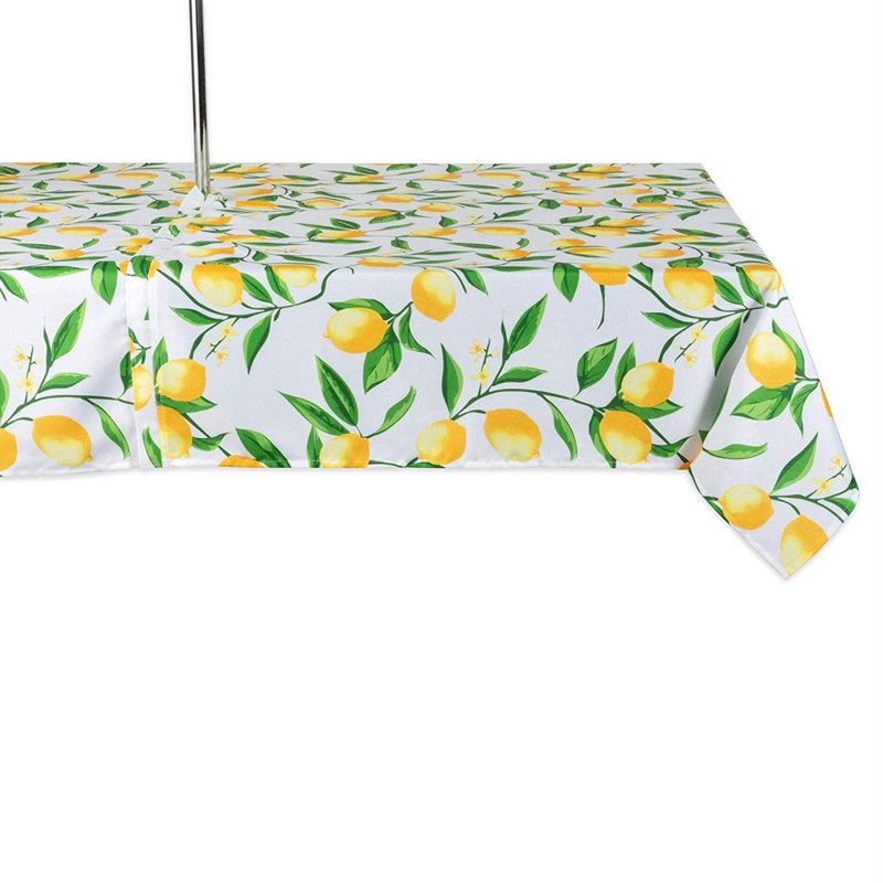 Naama Lemon Bliss Printed Outdoor Tablecloth, 120" L x 60" W