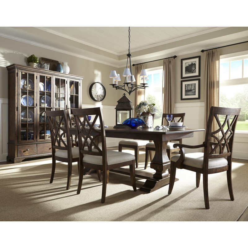 Brown Wood Extendable Traditional Counter Height Dining Table