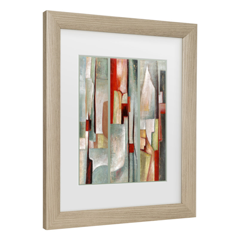 " Abstract Triptych " by Joval, 17.5" H x 14.5" W x 0.75" D, Silver