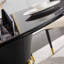 Table imprimée en marbre noir avec base et décoration dorée - 45,64 po de longueur x largeur 29,47 po de hauteur
