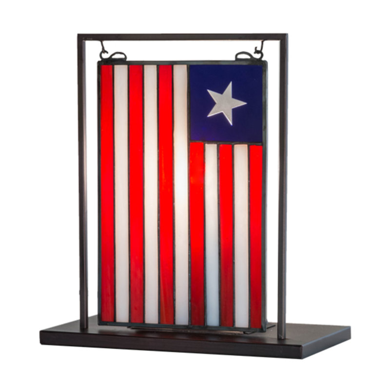 Liberian Flag Lighted Tabletop Window