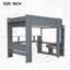 Lit mezzanine en bois avec bureau, tablettes multiples, DEL et station de charge