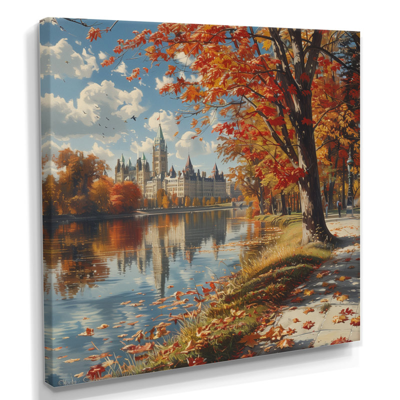 «Autumn Grand River In Ottawa I - City Ottawa», reproduction d'art, Toile tendue, H 16 po x l 16 po