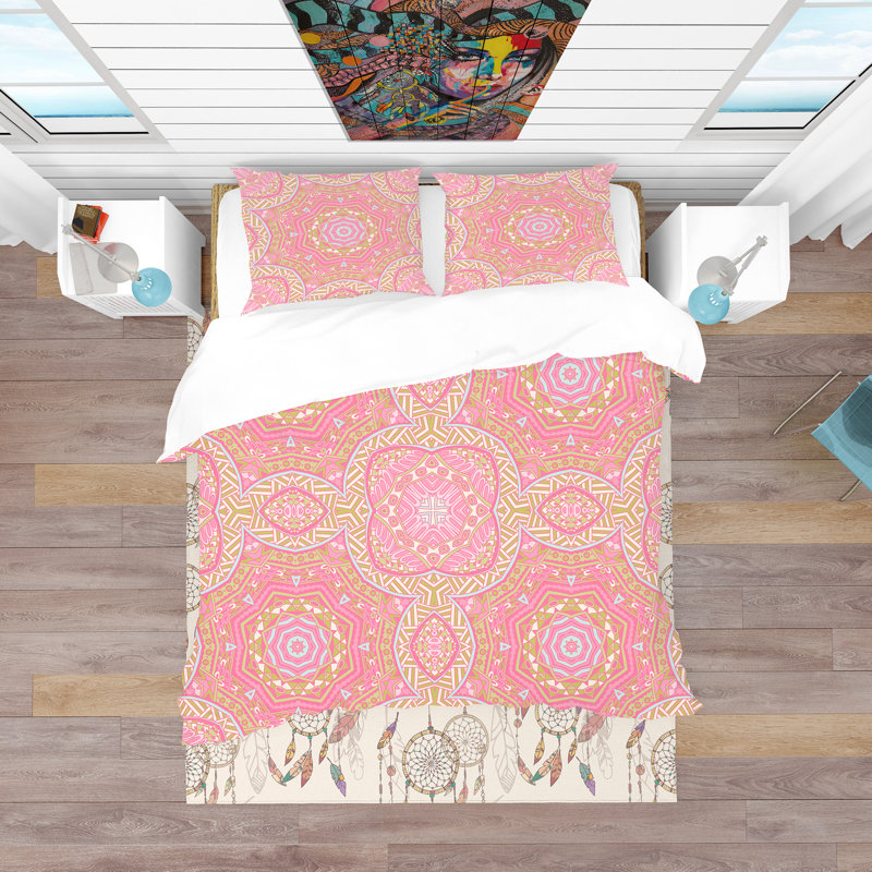 Ensemble de housse de couette bohémien et éclectique, Housse de couette double / grand + 2 taies