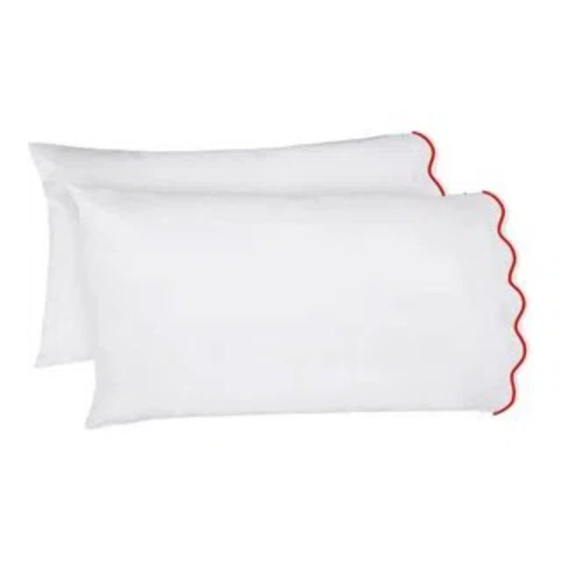 400TC Cotton Scallop Embroidery Cotton 4 Piece Sheet Set Fitted Sheet Fits Upto 16" Deep Pocket, Burgundy, Yes