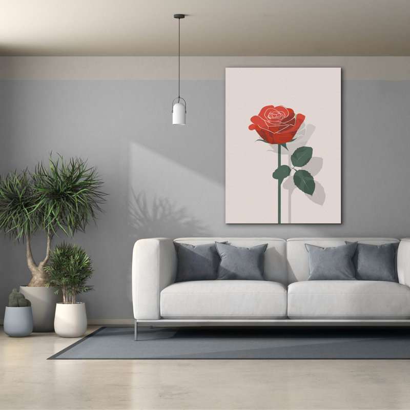 "Epic Graffiti" Rose in Raster "par Andreas Magnusson, art mural sur toile, H 54 po x l 40 po x P 1,5 po