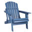 Chaise de patio bleue en bois massif avec option pliable - pour le jardin, la cour, le porche, la terrasse de la piscine, confortable en terrasse