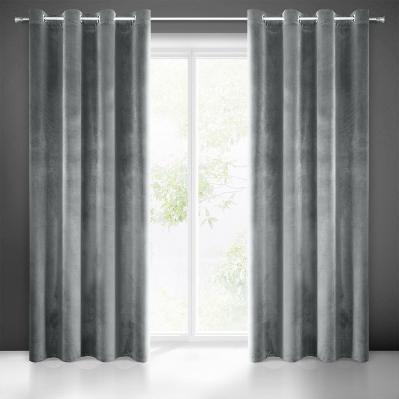 Aadison Blackout Curtains Single Panel, Graphite