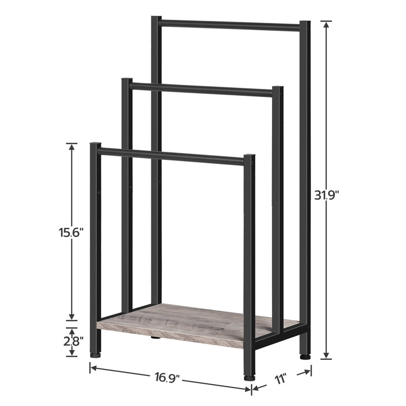 Metal Blanket/Quilt Rack, Black/Gray
