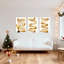 Rouleau de Noël doré avec plume d'oie pliée, art mural rétro, impression élégante des Fêtes (ensemble de 3)-517177025