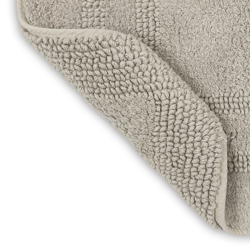 Tapis de bain lavable à la machine Kail, Argent argent, L 24 po x L 60 po