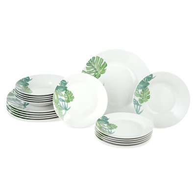 Lavida Porcelain China Dinnerware Set 18 Piece - Service for 6
