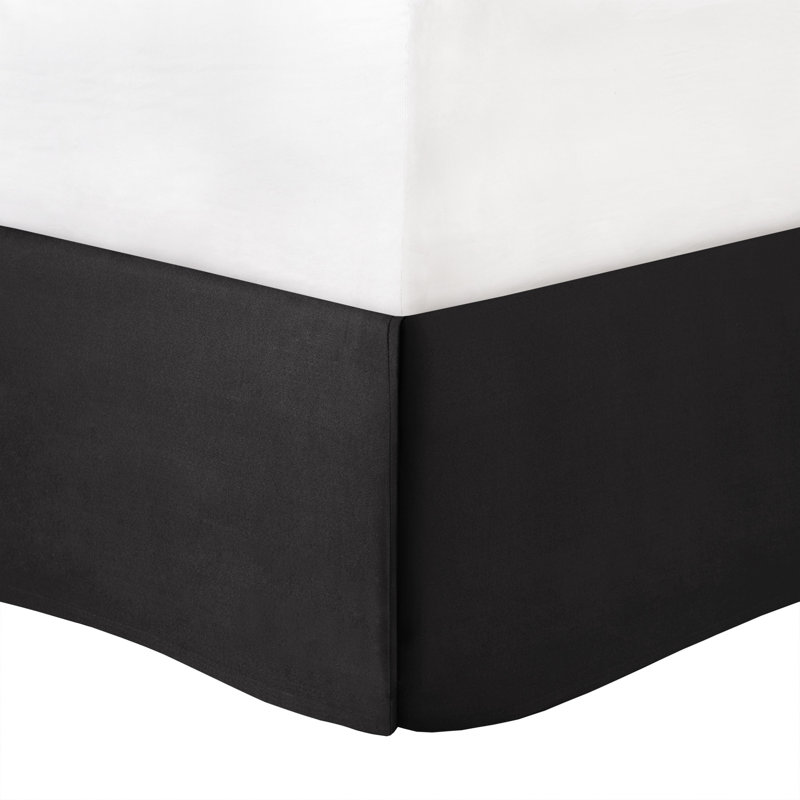 Ensemble d'édredon touffeté 7 pièces Laurel, Noir, Édredon pour grand lit + 1 jupe de lit + 2 taies 