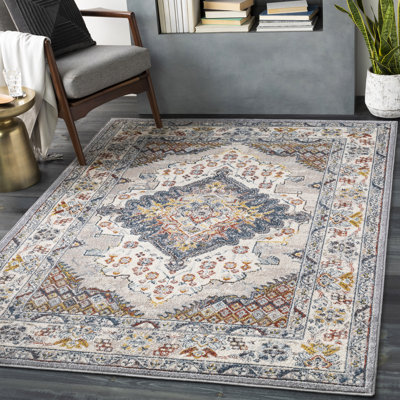 Machine Woven Blue/Brown/Grey Indoor Rug