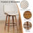 27.7" Mid-Century Faux Leather Counter Stool With Wood Legs and Metal Footrest-1821770057