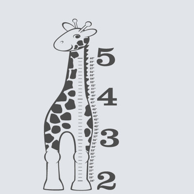 Décalcomanie murale « giraffe growth chart »