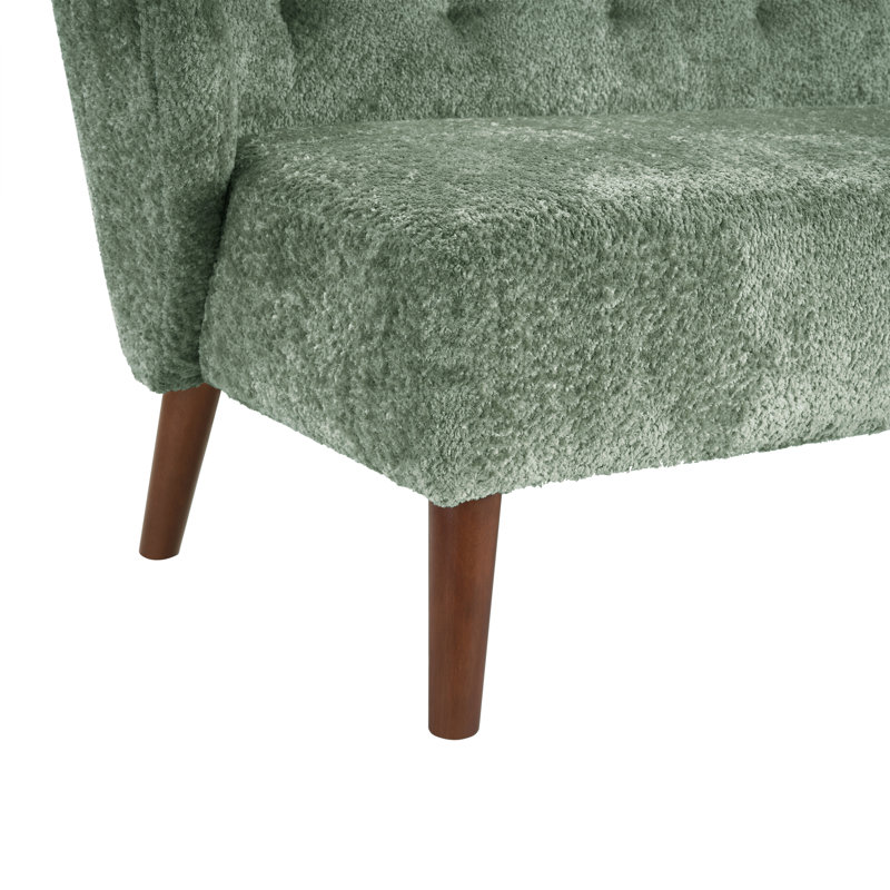 Canapé moderne 3 places, Tissu vert moelleux