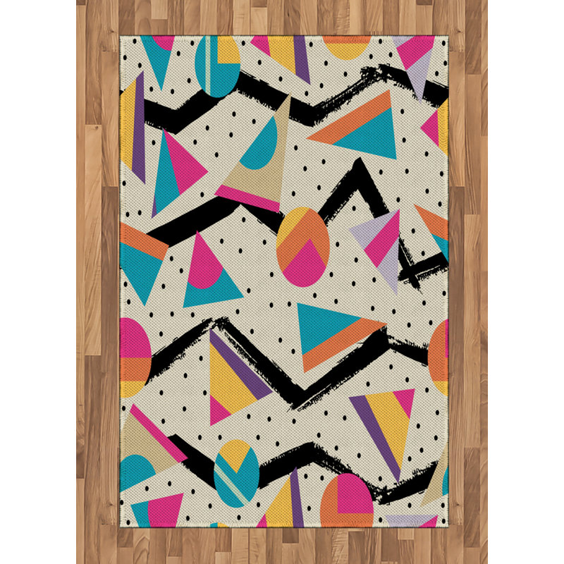 Indie High Density Long Fiber Poly Threads Decorative Area Rug Carpet, Rectangle 4' x 5'8"