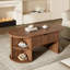 Wood Coffee Table with Lift Top, Height-Adjustable , Open Shelves and Hidden Storage