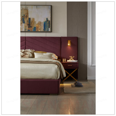 Queen Size Velvet Bed Frame with Vertical Channel Tufted Wingback Headboard, Upholstered Platform, and Strong Wooden Slats for Elegant and Comfortable Sleeping