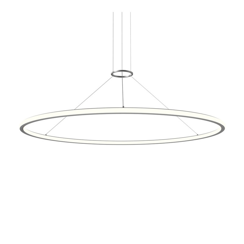 Luna 2 - Light LED Pendant, 3000K, Bright Satin Aluminum, 1.5" H x 61.5" W x 61.5" D