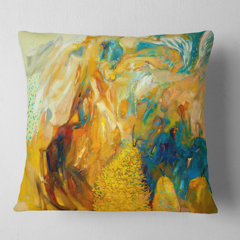  Coussin abstrait, 18 po x 18 po, Coussin décoratif