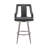 26" Gray Faux Leather And Brushed Stainless Steel Swivel Bar Stool