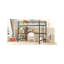 Lit mezzanine double en métal avec bureau et grille en métal-1918460676