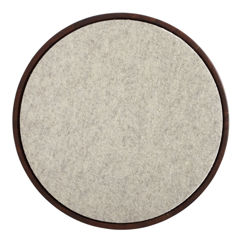 Turn Upholstered Accent Stool, Heathered Off White