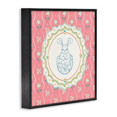 Spring Bunny & Egg Shell Framed Giclee, design by Angela Steahling
