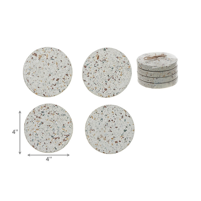 Sous-verre rond 4 pi 4 po Terrazzo