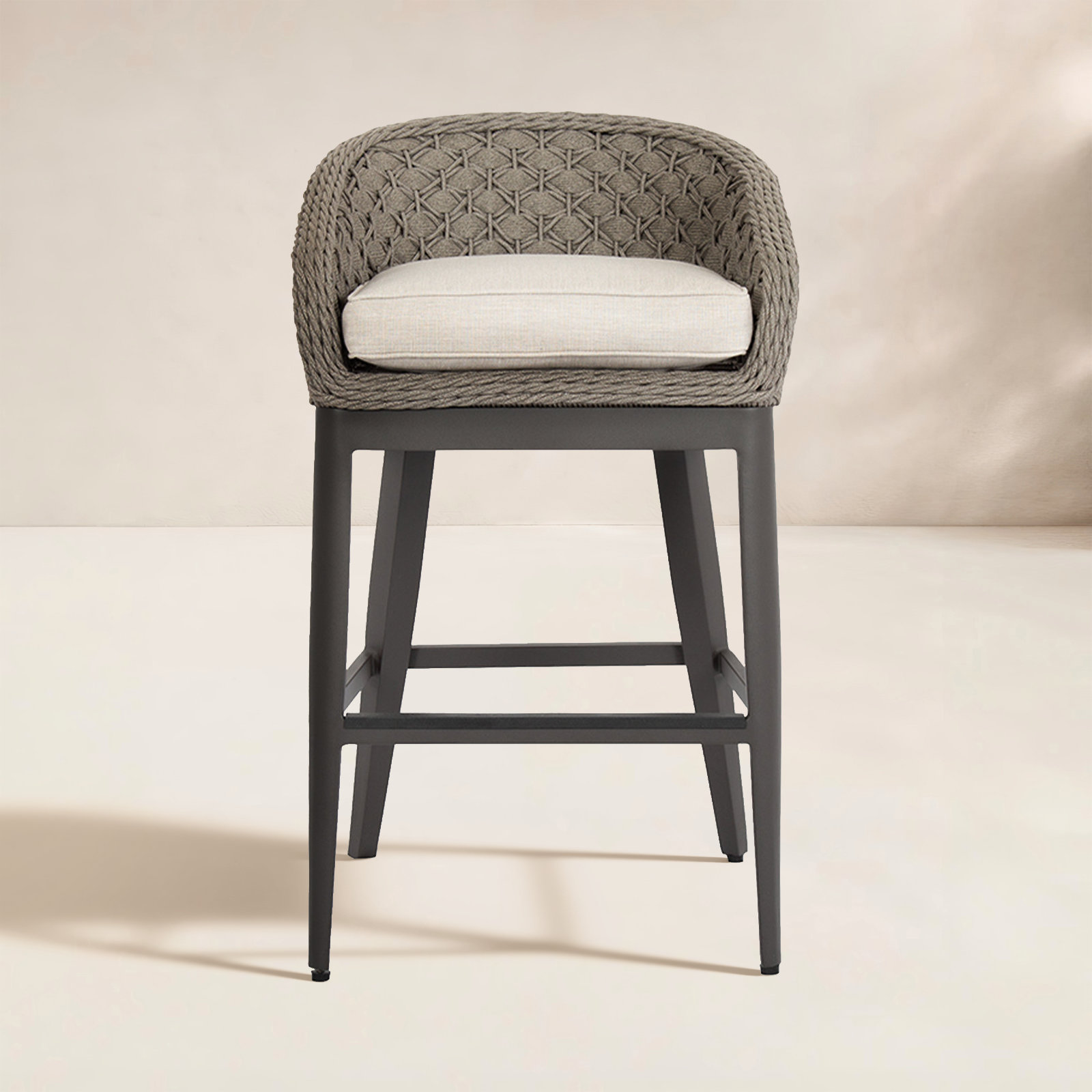 Aberdeen Patio Bar Stool, Echo Ash Sunbrella®