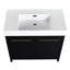 Armoire de salle de bain 36 po avec lavabo en résine et porte de fermeture sans tracas - meuble-lavabo autoportant en châtaignier noir et design 36 po