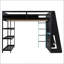 Lit mezzanine double avec bureau intégré, tablettes et lumières DEL pour jouer et étudier-511312093