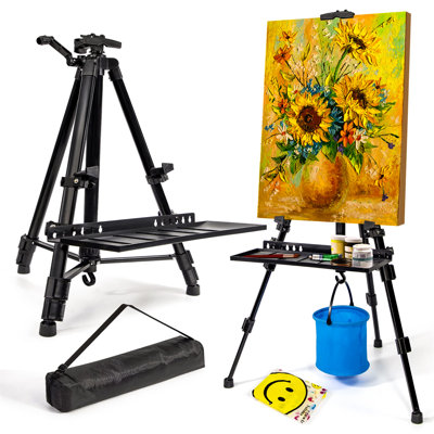 Inbox Zero Folding Adjustable Metal Tripod Easel