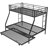 Twin Over Full Bunk Bed With Stable Steel Frame, Size Trundle And Two Ladders, Black Color Metal Mechanical Feature, Ladders-171571751-171571755