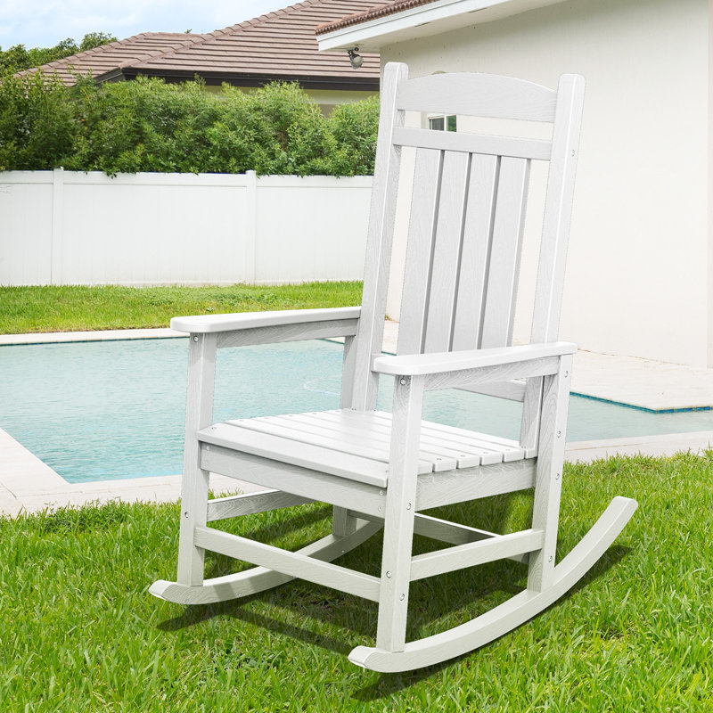 Chaise berçante en PEHD Adirondack, Blanc