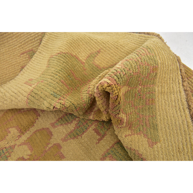 Tapis en laine beige/brun 4 pi 4 po x 6 pi 5 po one-of-kind à la main noué la Mehdi