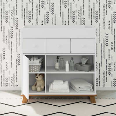 Storkcraft Modern 2 Drawer Dresser with Removable Changing Topper