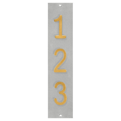 Colourtree Personalized 3-Digit Flush Mount House Numbers Vertical Street Address Wall Plaque – Custom Horizontal Outdoor Home Sign