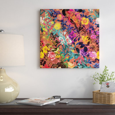 «Floral and Bird II» par Burcu Korkmazyurek - reproduction sur toile