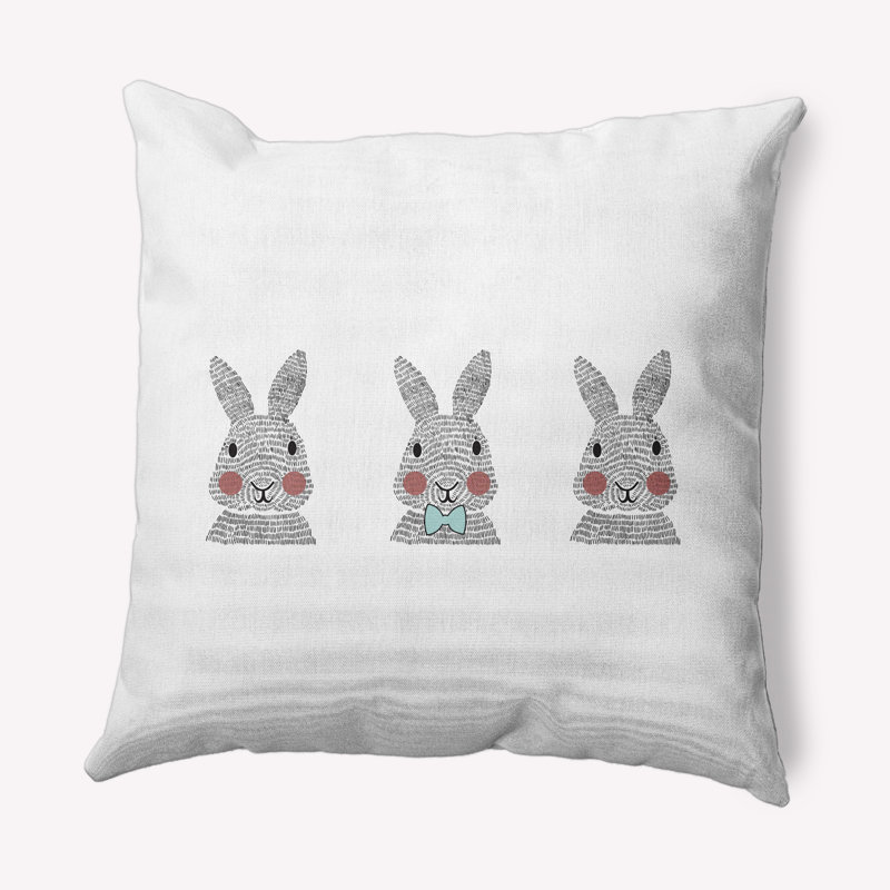 Housse de coussin d'extérieur carré Bunny, Motif ondulé / bleu, 16 po x 16 po