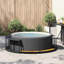 Hot Tub Surround With Storage And Wooden Step Poly Rattan-1315683256