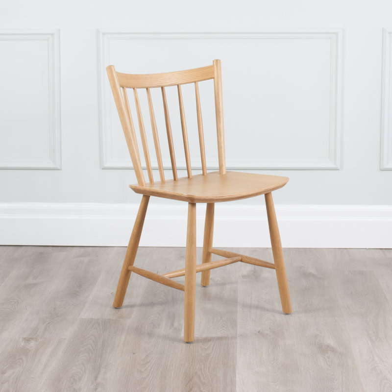 Besije Slat Back Wooden Side Chair, Natural