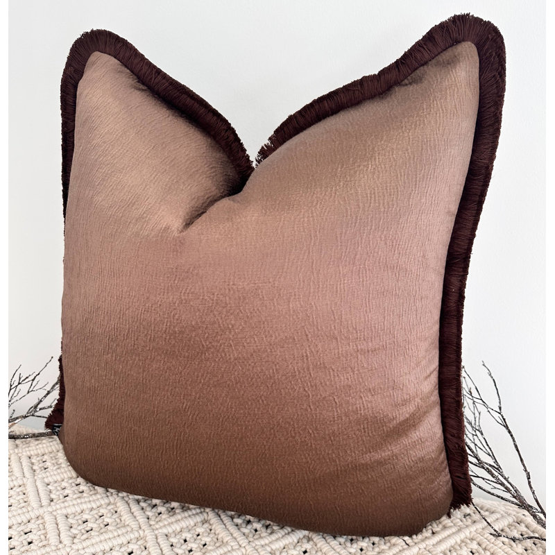 Abstract Brown Square Throw Pillow Cover