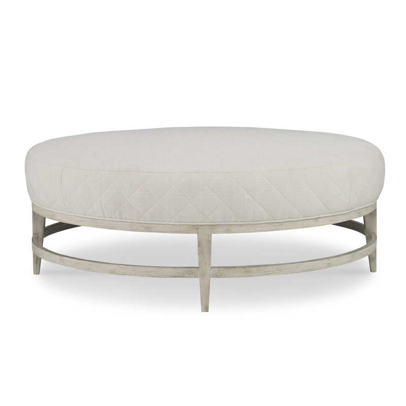 Elliptic Oval Ottoman, Bisque, Venice Ivory 100% Polyester