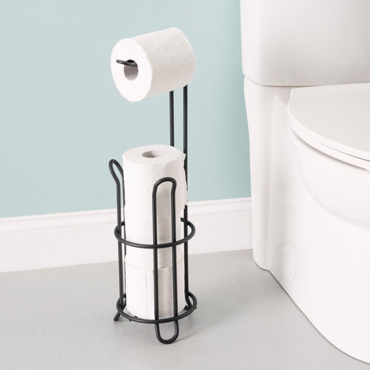 Free Standing Vintage TOILET ROLL HOLDER With Spare Toilet Roll