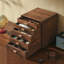 Organisateur de bureau en bois noyer noir avec 5 tiroirs, rangement pour fournitures de bureau, bijoux, cosmétiques -1370034431