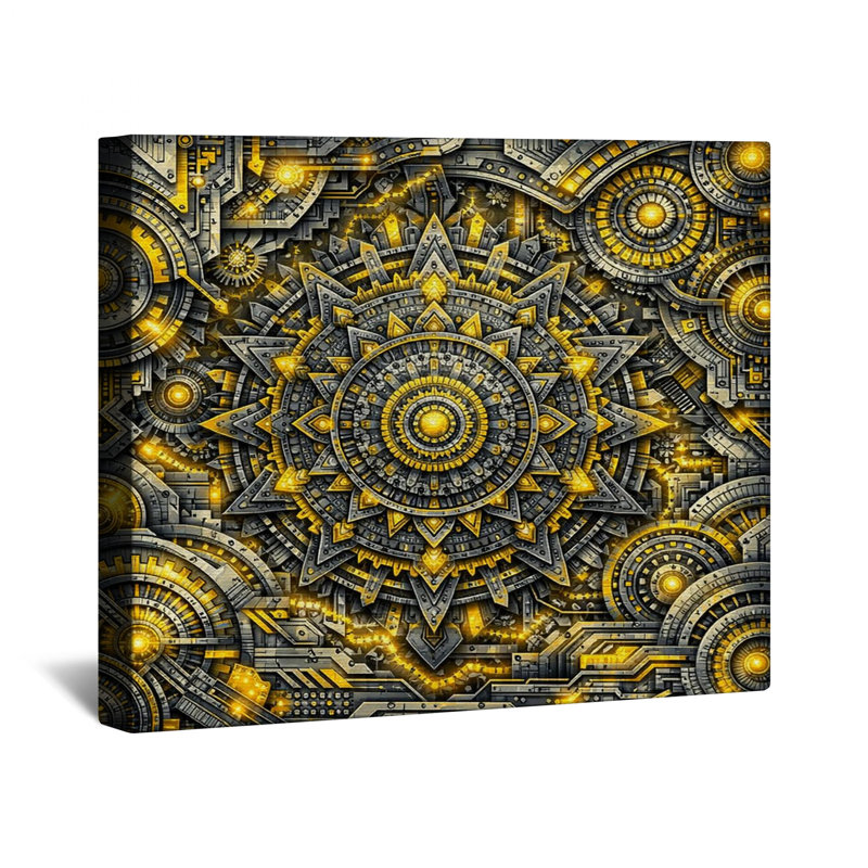 Toile tendue complexe de mandalas métalliques dans de nombreuses tailles, 24 x 36 pouces